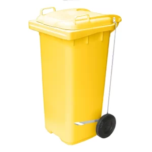 Lixeira 120 litros com pedal lateral e rodas