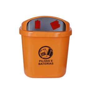 Lixeira 40 litros pilha laranja